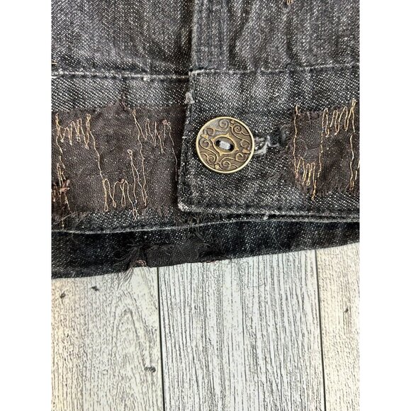 Chico's Embroidered Denim Button-Up Jacket size 1 - Picture 13 of 14